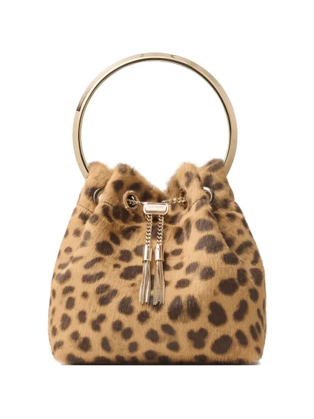 Geantă Jimmy Choo cu imagine cu model leopard