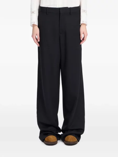 Pantaloni Ann Demeulemeester de lână negru