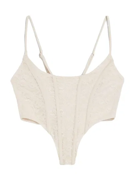 Bershka Top deschis bej