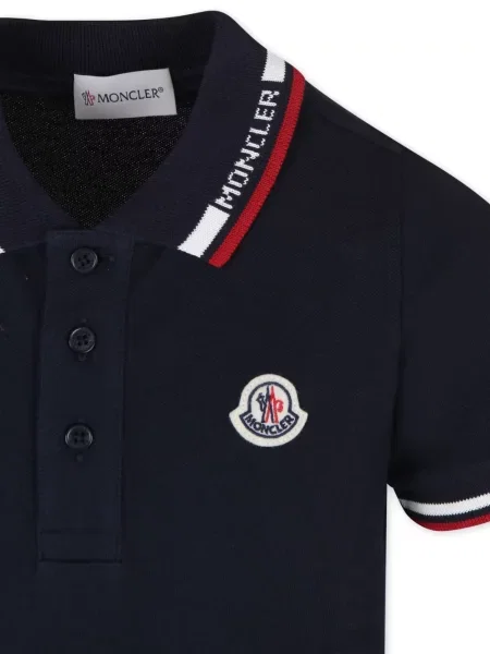 Koszulka polo dziecięca Moncler Enfant niebieska