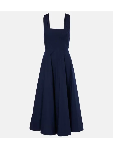 Rochie midi Staud până la genunchi din poplin de costum albastru