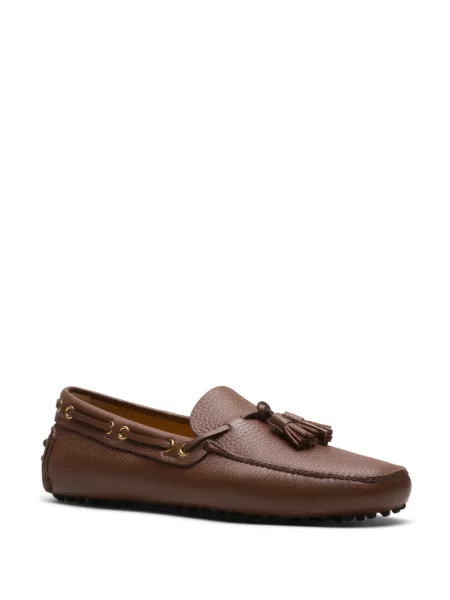 Półbuty Car Shoe skórzane brązowe