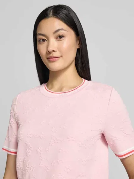 T-shirt o kroju regular fit z mieszanki Marc Cain różowa