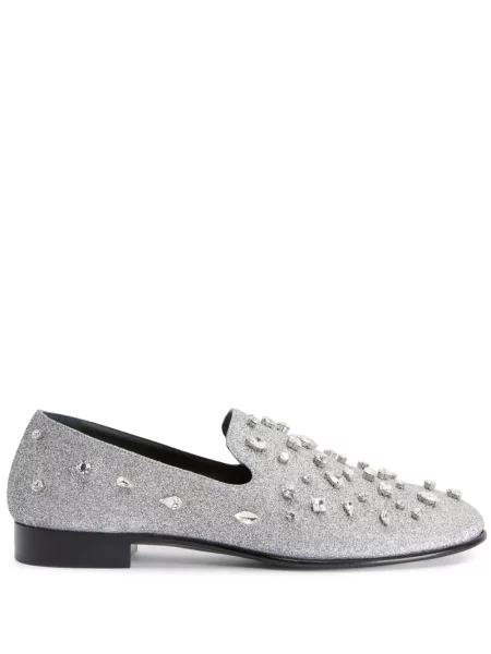 Pantofi loafer Giuseppe Zanotti argintiu