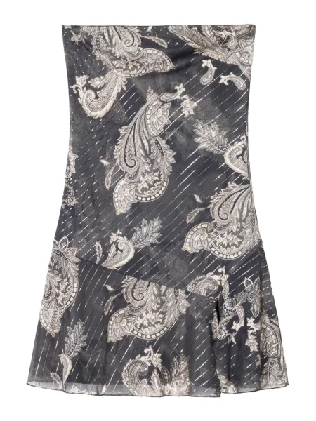 Bershka Obleka temno siva / blata črna