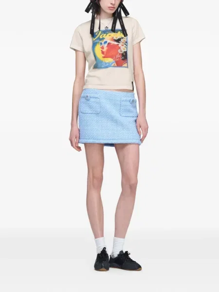 Fusta mini Marc Jacobs din tweed albastru