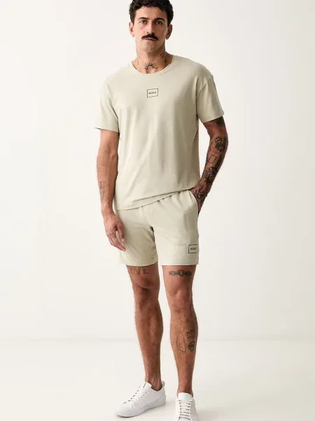 HUGO lounge tričko pánske s bavlnou Laze T-Shirt béžová