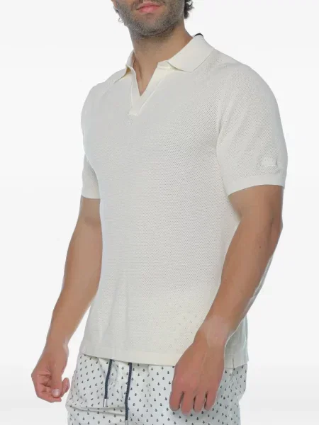 Tricou Mc2 Saint Barth cu decolteu în V plasă alb