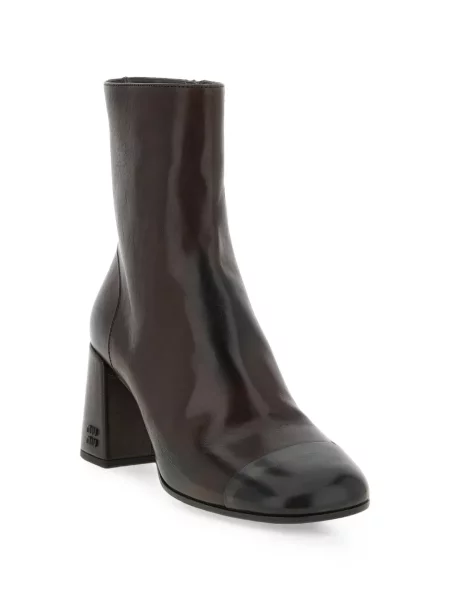 Botine Miu Miu din piele maro