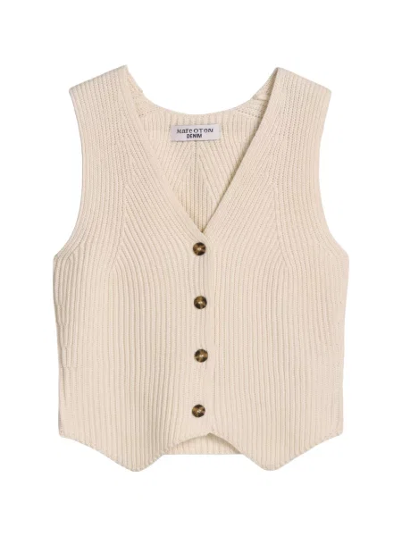 Marc O'Polo DENIM Pletená vesta ako vlna biela