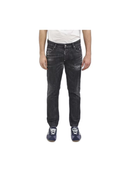 Jeansy straight leg Dsquared2 czarne