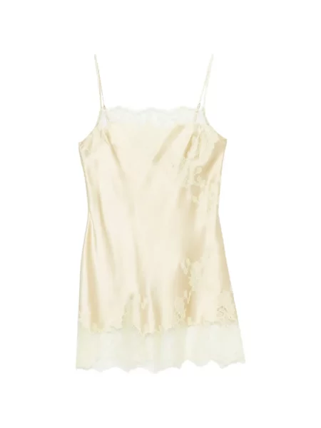 Rochie de dantelă Carine Gilson de mătase galben