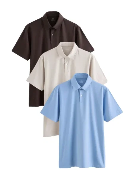 Next Tricou ecru / azuriu / închis maro