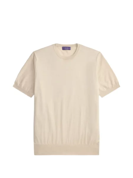 Tricou Ralph Lauren Purple Label din cașmir scurt violet