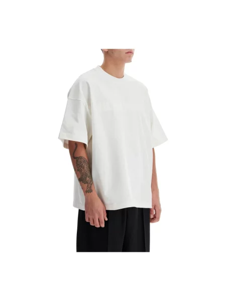 Koszulka Jil Sander z logo casual beżowa
