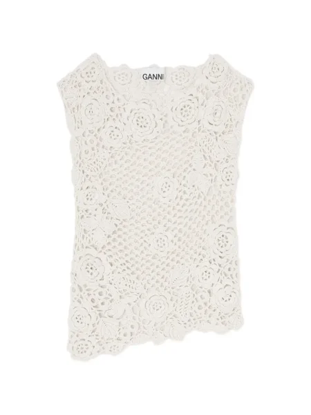 Croșetat top Ganni cu model floral