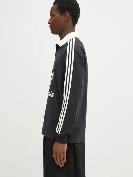 Поло Adidas с принтом черное