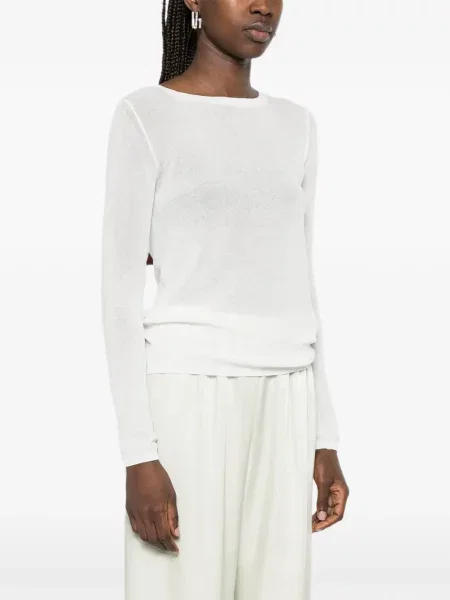 Lung pulover Max Mara alb