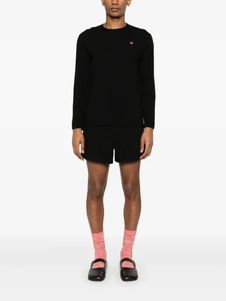 Tricou Comme Des Garcons Play cu motiv cu inimi negru