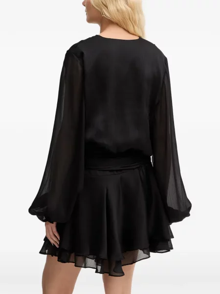 Lung rochie mini Guess cu decolteu în V negru