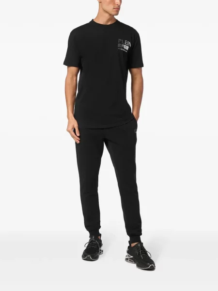 Tricou Plein Sport cu dungi de tigru negru