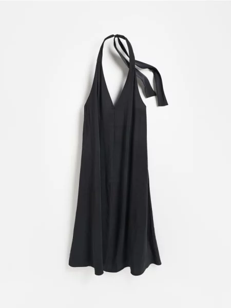 Reserved Rochie midi cu conținut ridicat de modal gri-închis gri