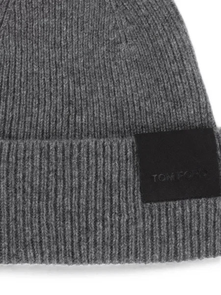 Căciulă Tom Ford tricotate cu autograf gri