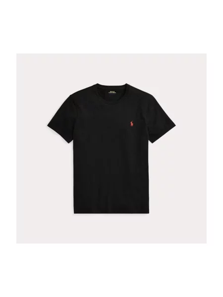 Polotričko Polo Ralph Lauren s výšivkou s kulatým výstřihem černé