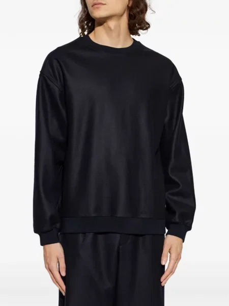 Lung pulover Jil Sander cu decolteu rotund negru