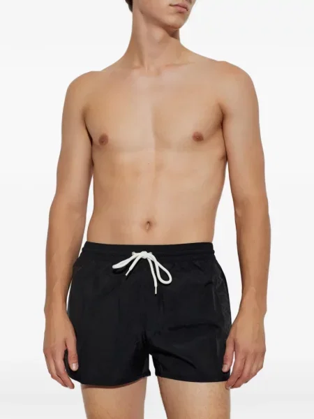 Kąpielówki Balmain z logo ze sznurkiem czarne