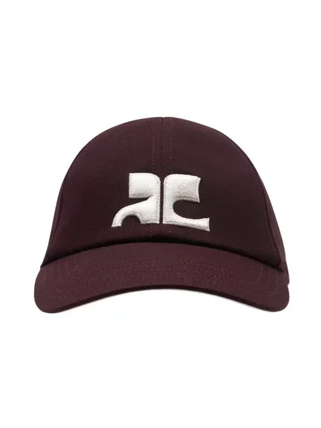 Czapka z daszkiem Courreges z logo brązowa
