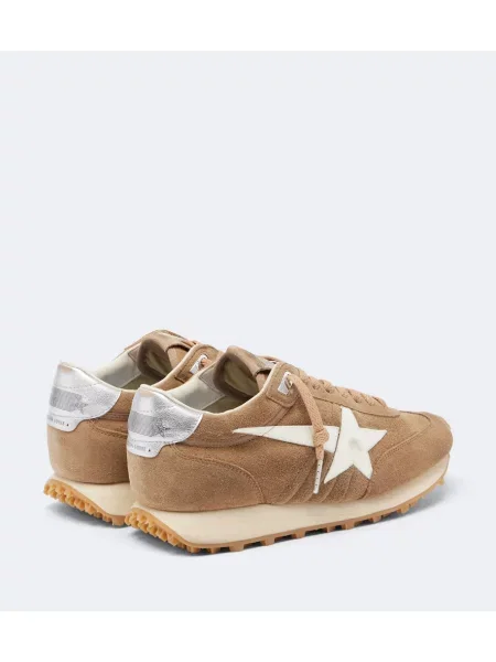 Tek tekaški copati Golden Goose Running iz semiša bež