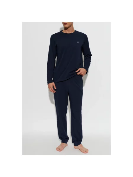 Piżama Emporio Armani niebieska