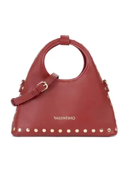Lniana torebka hobo Valentino czerwona