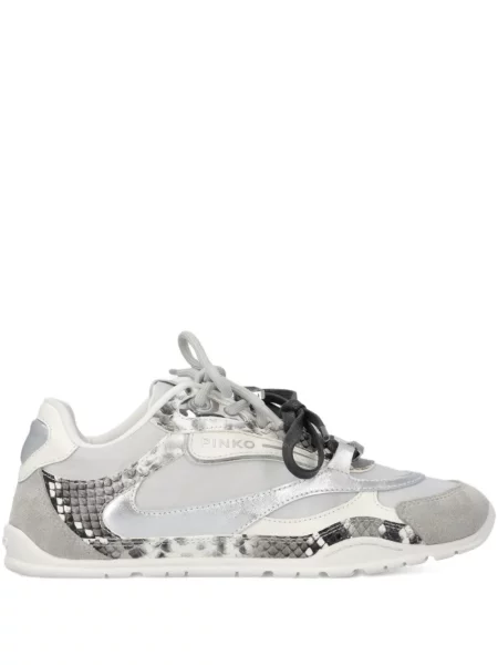 Sneakerși Pinko cu șireturi din dantelă gri