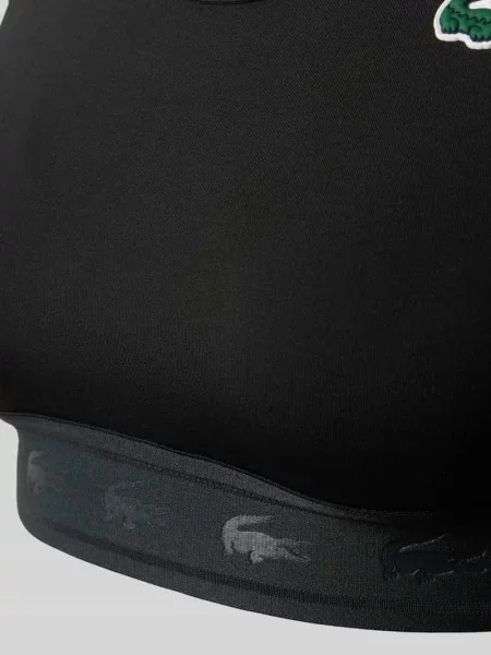 Biustonosz sportowy z naszywką z logo Lacoste Sport czarny