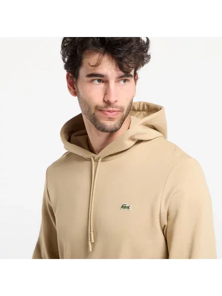 Суичър с качулка Lacoste с качулка бежово