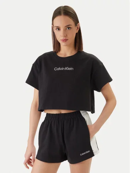 Calvin Klein majica za žene od pamuka crna