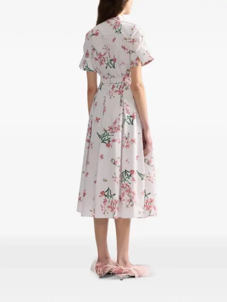 Fustă midi Erdem cu model floral cu imagine alb