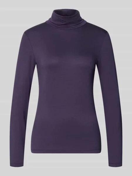 Bluzka z długim rękawem o kroju slim fit z elastycznej mieszanki model Liana' Free/quent fioletowa