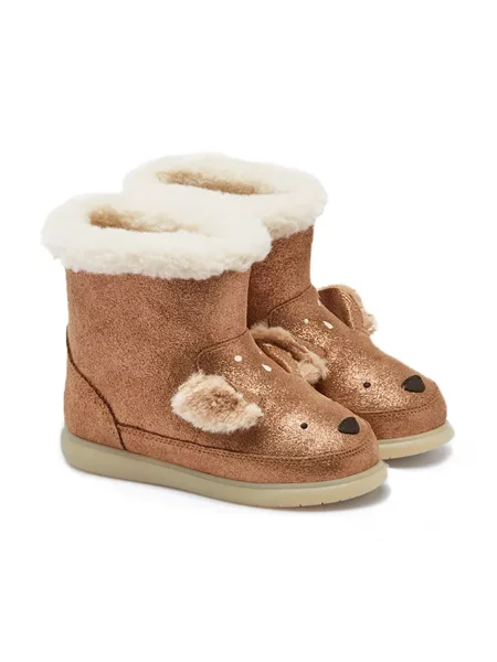 Donsje snehule detské kožené Deloniek Boots Deer hnedá