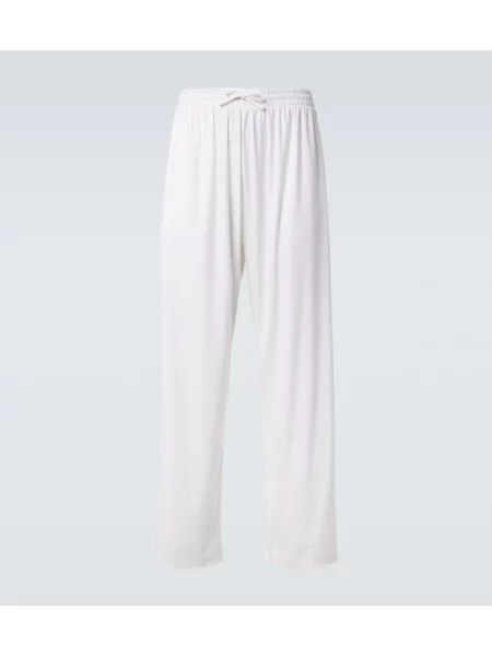 Pantaloni sport Gucci din jerseu alb