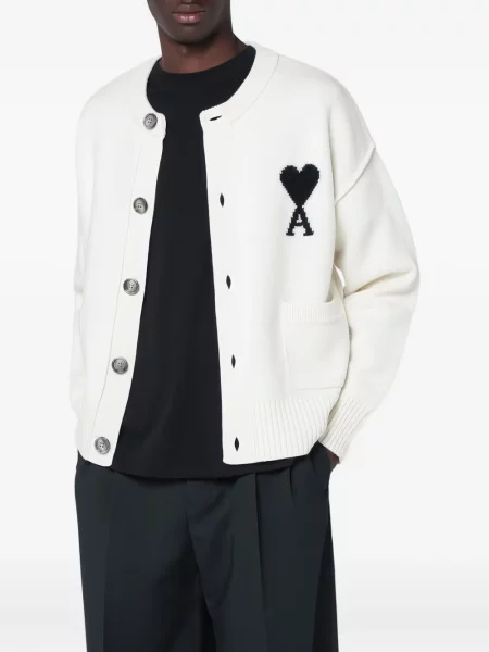 Cardigan Ami Paris alb