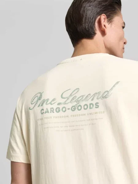 T-shirt o kroju relaxed fit z logo w formie nadruków i okrągłym dekoltem Pme Legend beżowa