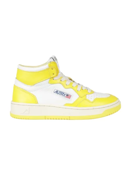 Sneakersy Autry skórzane żółte