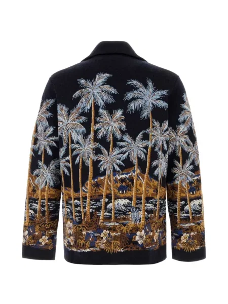 Lung cardigan Alanui cu broderie albastru