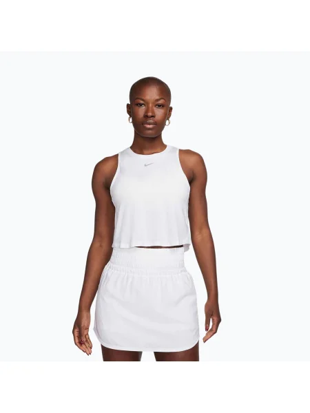 Tricou de antrenament pentru femei Nike One Classic Dri-Fit Cropped Tank white alb