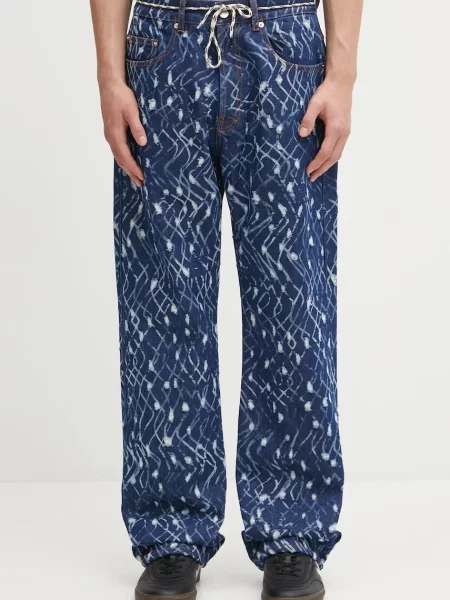 Kavbojke Aries Laser Chain Mail Batten modra