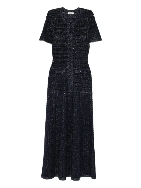 Rochie maxi Sandro tricotate de costum albastru