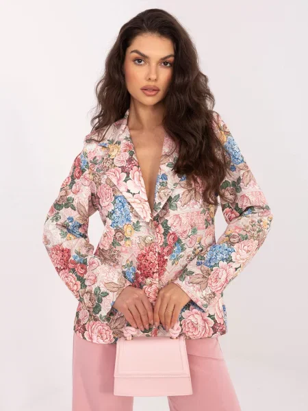 Sacou Italy Moda cu model floral elegant roz